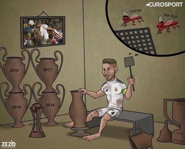 Ramos i jego stosunek do zaczepek obrońców Liverpoolu :D